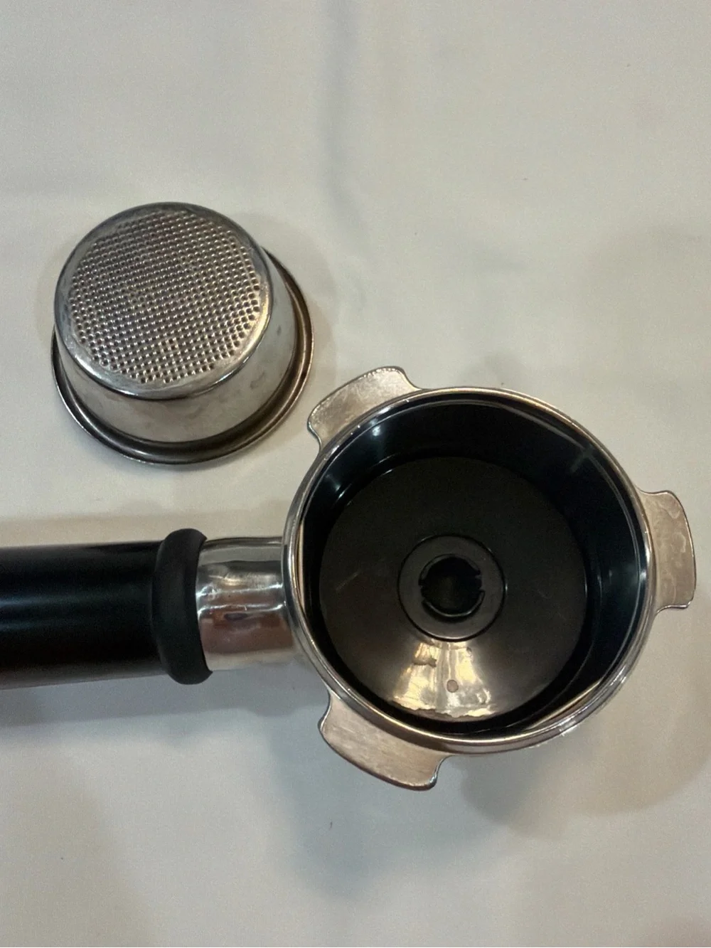 Breville Stainless Steel Portafilter with Black Handle